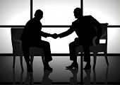 image of merger  - Stock illustration of two men shaking hand - JPG 