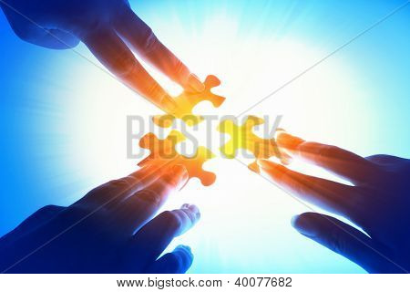 Picture or Photo of Puzzle piece coming down into its place