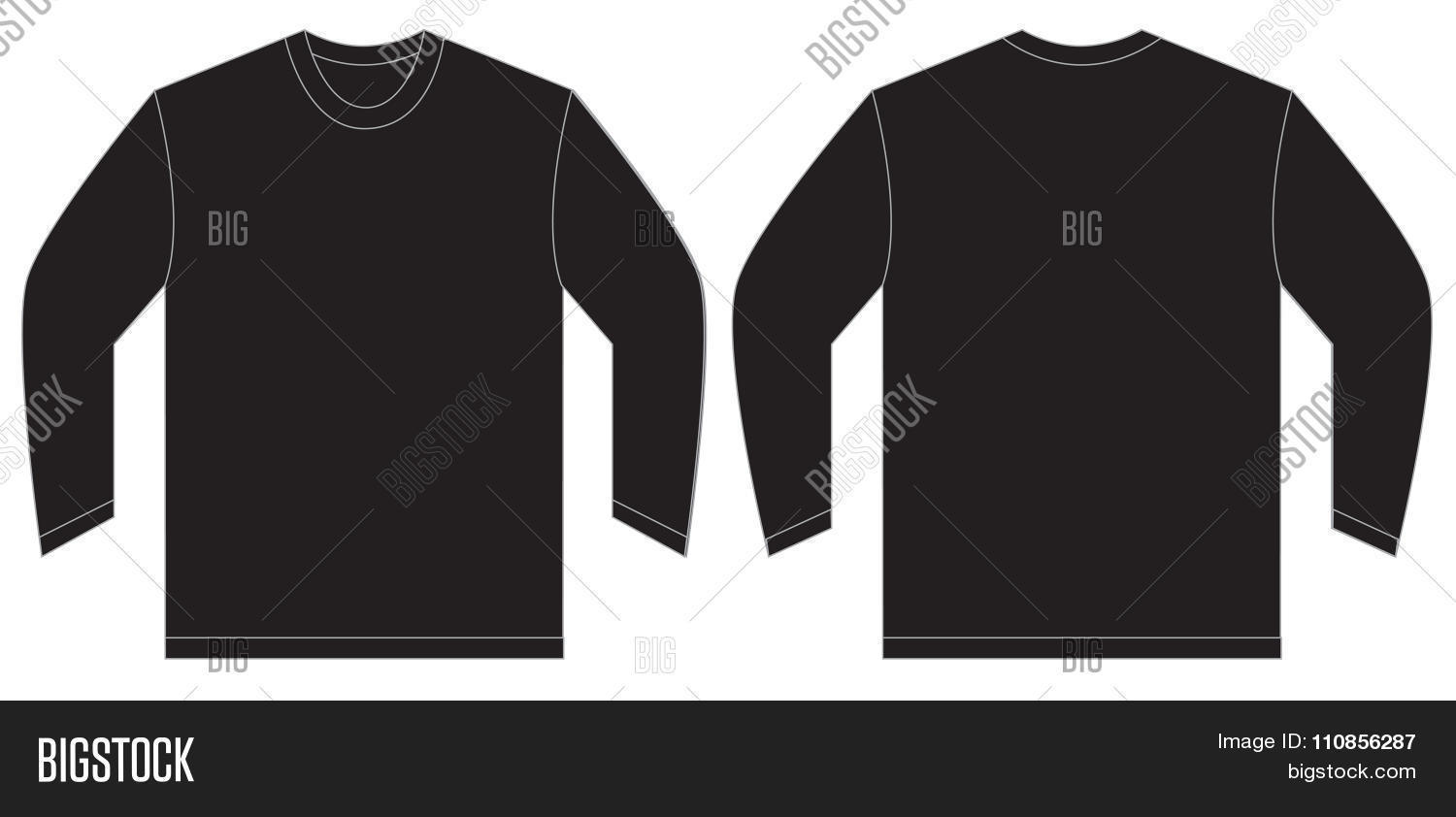 Black Long Sleeve T Shirt Design Template Stock Vector Stock Photos Bigstock Black Sleeve Shirt Template
