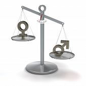 stock photo of equality  - conceptual image concerning equality of men and women - JPG 