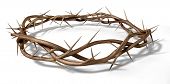 foto of religion  - Branches of thorns woven into a crown depicting the crucifixion on an isolated background - JPG 