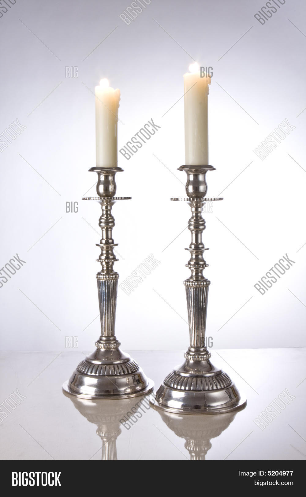 Jewish Shabbat Candles (frontlight) Image & Photo Bigstock
