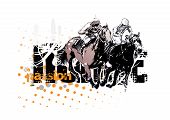 foto of horse  - horse racing poster background in the vectors - JPG 