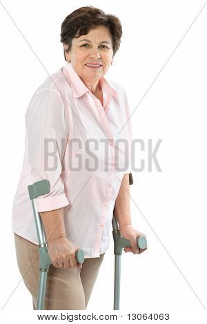 senior woman on crutches Stock Photo & Stock Images | Bigstock