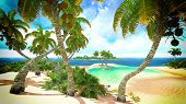 pic of paradise  - Tropical paradise beach in Caribbean - JPG 