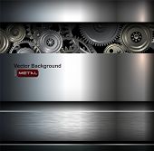 pic of art  - Background metallic with technology gears - JPG 