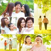 stock photo of outdoor  - Collage photo mothers day concept - JPG 