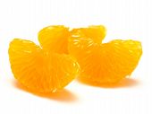 image of segment  - Peeled mandarin orange segments on white background - JPG 