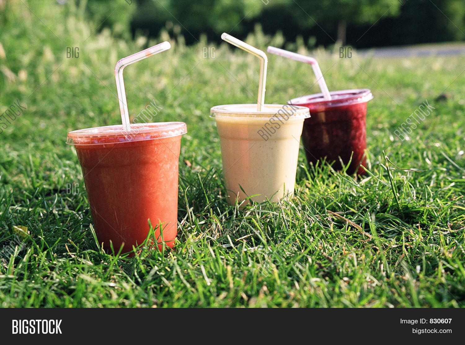 Plastic Cup Fruit Smoothie Trio Image & Photo Bigstock