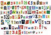 foto of newspaper  - Grunge newspaper alphabet with letters - JPG 