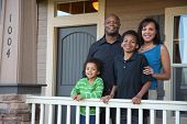 image of family  - African American family on porch - JPG 