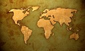 stock photo of map  - aged world map - JPG 