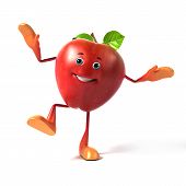 stock photo of red  - 3d rendered illustration of a red apple - JPG 