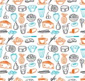 foto of food  - Food seamless doodles pattern - JPG 