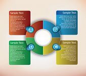 stock photo of diagram  - four parts presentation diagram with place for description for each item - JPG 