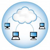 picture of computer  - Cloud computing concept - JPG 