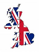 image of map  - Illustration of United Kingdom flag on map of country - JPG 