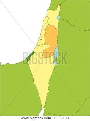 Israel with Administrative Districts and Surrounding Countries