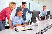 stock photo of business people  - Group of business people working in the office - JPG 