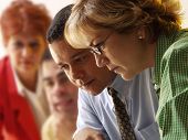 stock photo of finance  - Business team working together in an office - JPG 