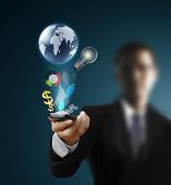 image of globe  - Touch screen mobile phone - JPG 