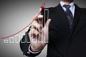 picture of investment  - Male hand drawing a graph - JPG 