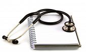 image of stethoscope  - stethoscope on a pile of books - JPG 