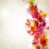 stock photo of abstract  - Abstract background with flower and design elements - JPG 