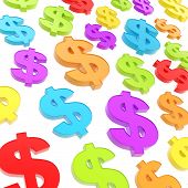 image of currency  - USD american dollar currency colorful glossy signs composition as abstract business background - JPG 