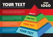 stock photo of diagram  - Pyramid diagram with layout and area for own copy - JPG 