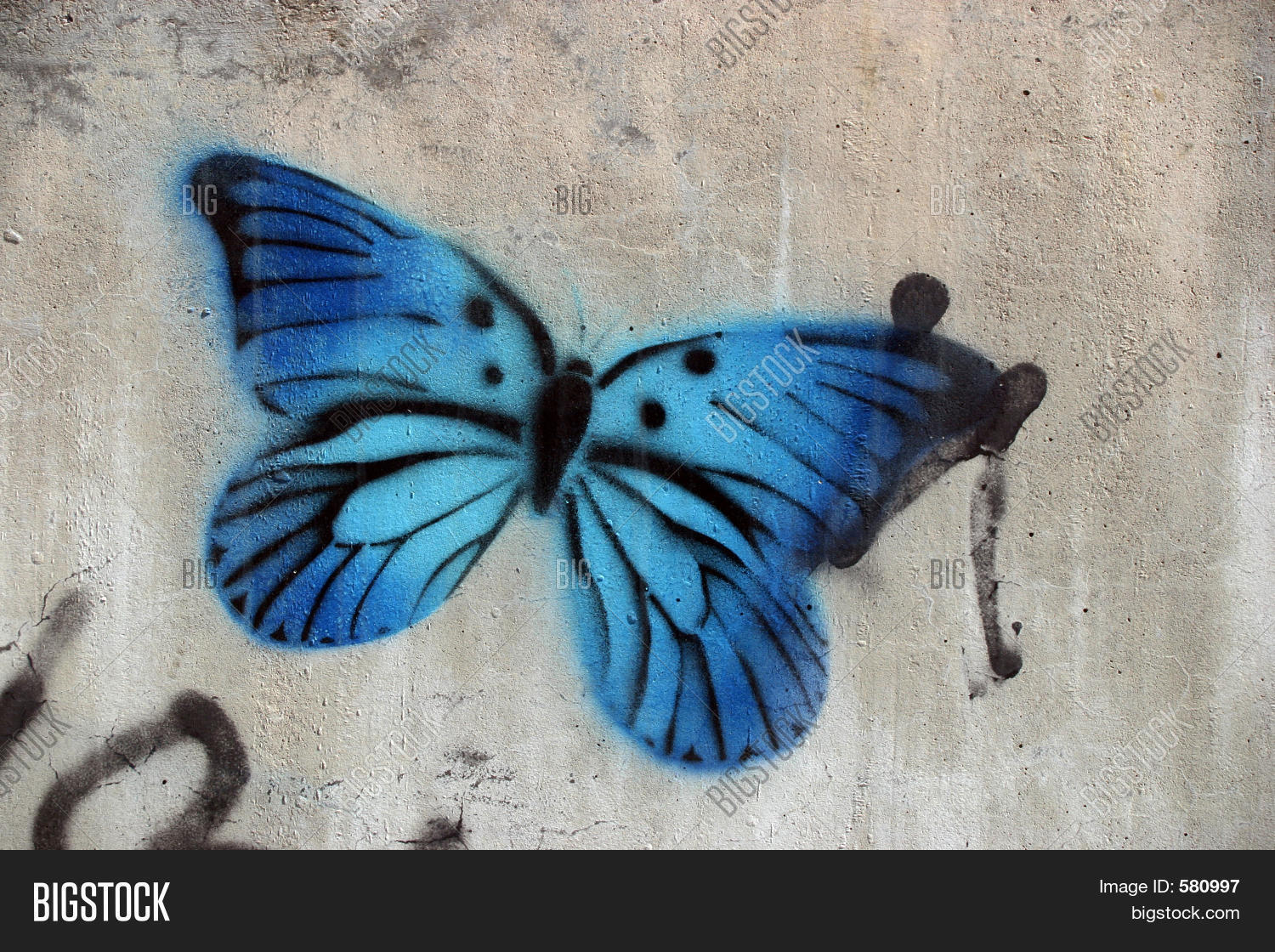 Blue Graffiti Butterfly Image & Photo Bigstock