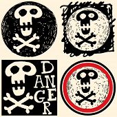 foto of skull  - abstract hand drawn icons - JPG 
