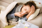 stock photo of health  - Sick Woman - JPG 