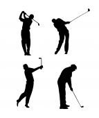 picture of golfer  - illustration of Silhouettes of a golfer black  - JPG 