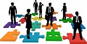 foto of business people  - Human resources issues and other people issues and solutions with people on jigsaw pieces - JPG 