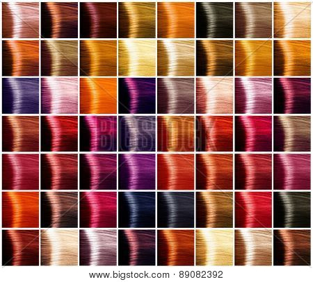 Hair Colors Palette Colours Set Tints Dyed Color Hair Colors Palette Colours Set Tints Dyed Color Samples Poster Id 89082392