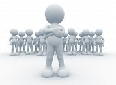 foto of leadership  - 3d person icon leadership and team  - JPG 