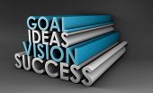 pic of strategy  - Vision Success From Goal and Idea in 3d - JPG 