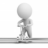 picture of latch  - 3d small people opens a latch - JPG 