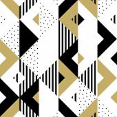 Abstract Pattern Golden Geometric Ornament Gold Triangle Square Vector Background