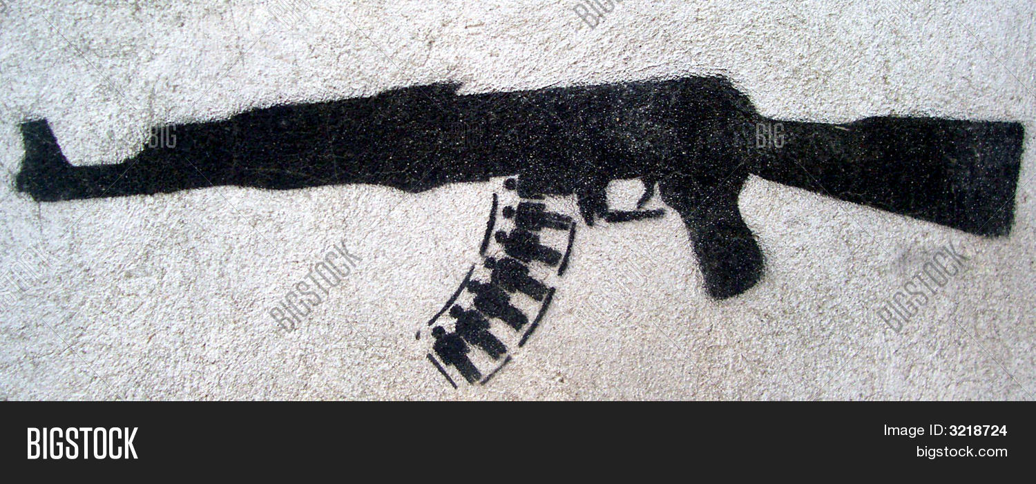 Gun Men Grafitti Stencil Image & Photo Bigstock