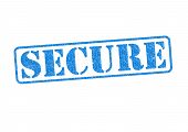 stock photo of security  - SECURE blue rubber stamp over a white background - JPG 