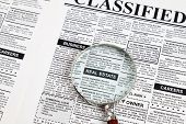 picture of newspaper  - Fake Classified Ad newspaper real estate concept - JPG 