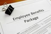 stock photo of employee  - A cCloseup of an employee benefit package - JPG 