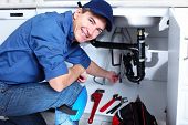 stock photo of industrial  - Professional plumber - JPG 