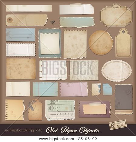 digital scrapbooking kit old paper different aged paper objects paper layouts