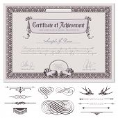 stock photo of achievement  - romantic certificate or coupon template with detailed border - JPG 