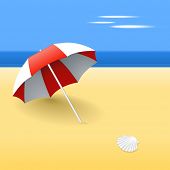 stock photo of beach  - Beach Umbrella - JPG 