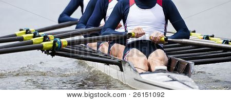 Picture or Photo of Rowing team at the start of a regatta