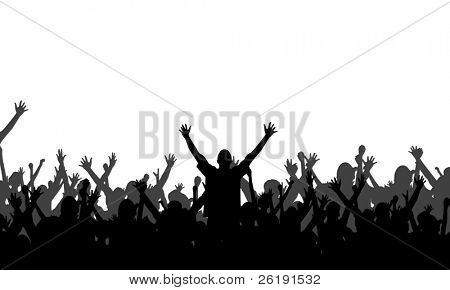 Picture or Photo of Party People Silhouettes - Vector Background